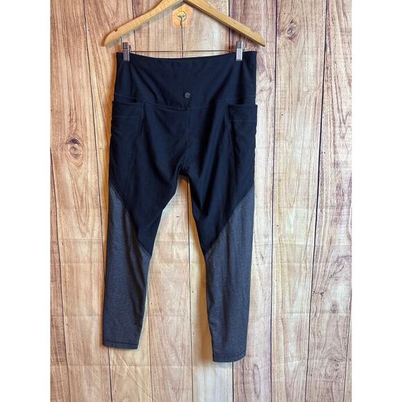 Prana Women's Striped Black Gray Leggings with Pockets Size L - Picture 4 of 7